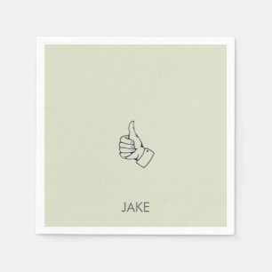 Gepersonaliseerde pensioenleeftijd duimpje omhoog servet