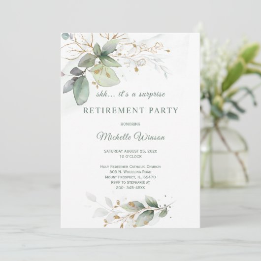 Gepersonaliseerde pensioenpartij Sjabloon Kaart (Staand voorkant)