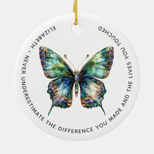 Gepersonaliseerde pensionering Dank u Keramisch Ornament (Achterkant)