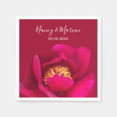 Gepersonaliseerde Peony Roos Ruby Red Jubileum Par Servet (Voorkant)