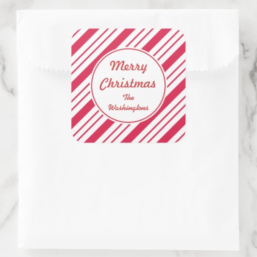 Gepersonaliseerde pepermunt kerstcadeau Stickers (Tas)