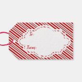 Gepersonaliseerde pepermunt snoep streep cadeaulabel (Achterkant Horizontaal)