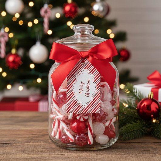 Gepersonaliseerde pepermunt snoep streep cadeaulabel