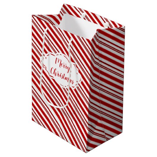 Gepersonaliseerde pepermunt snoep streep medium cadeauzakje (Voorkant Gekanteld)