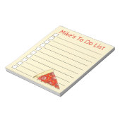 Gepersonaliseerde Pepperoni Pizza Plak om Lijst te Notitieblok (Linkerzijde)
