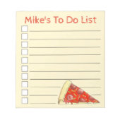 Gepersonaliseerde Pepperoni Pizza Plak om Lijst te Notitieblok (Voorkant)