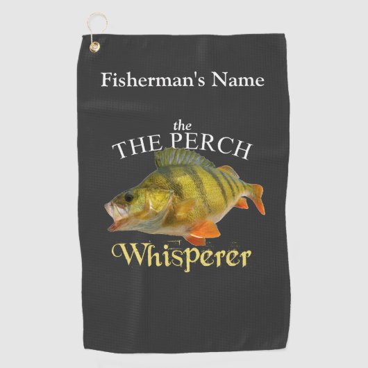 Gepersonaliseerde Perch Whisperer Dark Gevist hand Golfhanddoek (Voorkant)