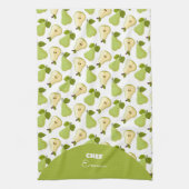 Gepersonaliseerde perenpatroon theedoek (Verticaal)