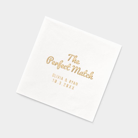 Gepersonaliseerde Perfect Match Vrijgezellenfeest  Folie Servetten (Links)