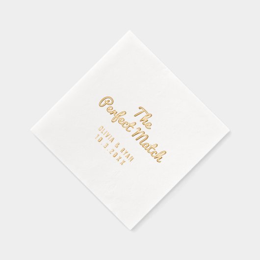 Gepersonaliseerde Perfect Match Vrijgezellenfeest  Folie Servetten (Rechts)