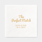 Gepersonaliseerde Perfect Match Vrijgezellenfeest  Folie Servetten (Voorkant)