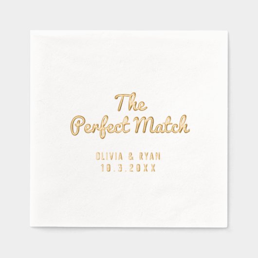 Gepersonaliseerde Perfect Match Vrijgezellenfeest Folie Servetten (Voorkant)