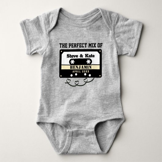 Gepersonaliseerde perfecte mix van papa en mama romper (Voorkant)