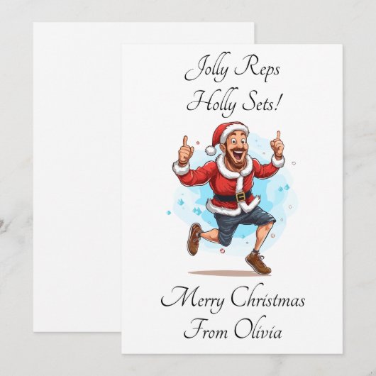 Gepersonaliseerde persoonlijke trainer kerst Kaart (Voorkant / Achterkant)