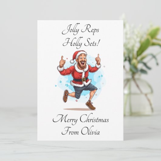 Gepersonaliseerde persoonlijke trainer kerst Kaart (Staand voorkant)