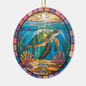 Gepersonaliseerde Peru Ornament, Zee Schildpad Keramisch Ornament (Links)