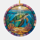 Gepersonaliseerde Peru Ornament, Zee Schildpad Keramisch Ornament (Achterkant)