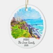Gepersonaliseerde Peru Ornament, Zuid-Amerika Keramisch Ornament (Links)