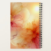 Gepersonaliseerde Perzik en Gouden Bloemen Alcohol Notitieboek (Achterkant)