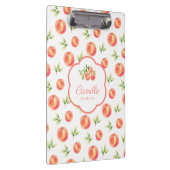 Gepersonaliseerde Perzik Illustrate Naam Klembord (Rechts)