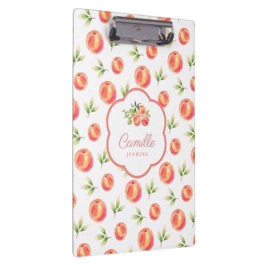 Gepersonaliseerde Perzik Illustrate Naam Klembord (Rechts)