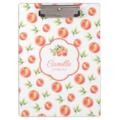 Gepersonaliseerde Perzik Illustrate Naam Klembord (Voorkant)
