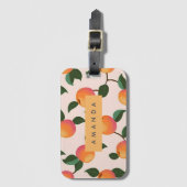 Gepersonaliseerde perzik patroon Schattigee perzik Bagagelabel (Voorkant (verticaal))
