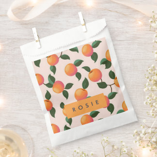 Gepersonaliseerde perzik patroon Schattigee perzik Bedankzakje