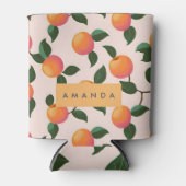 Gepersonaliseerde perzik patroon Schattigee perzik Blikjeskoeler (Voorkant)
