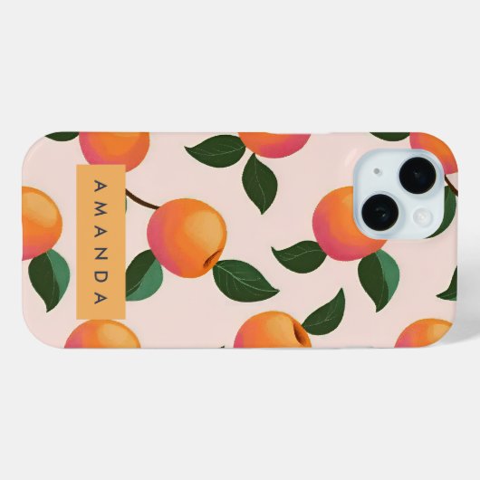 Gepersonaliseerde perzik patroon Schattigee perzik Case-Mate iPhone Case (Achterkant (horizontaal))