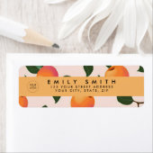 Gepersonaliseerde perzik patroon Schattigee perzik Etiket (Insitu)