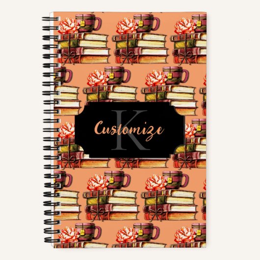 Gepersonaliseerde perzikboeken en thee notitieboek (Voorkant)