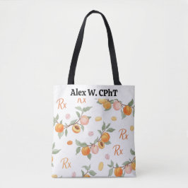 Gepersonaliseerde perziken, abrikozen & RX apothee Tote Bag