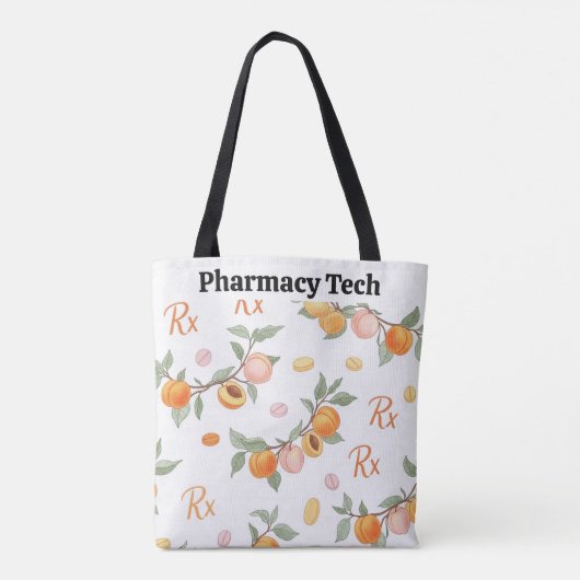 Gepersonaliseerde perziken, abrikozen & RX apothee Tote Bag (Achterkant)