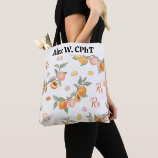 Gepersonaliseerde perziken, abrikozen & RX apothee Tote Bag