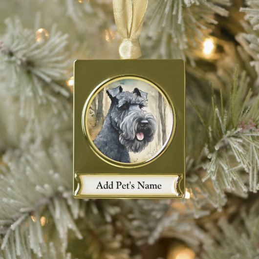 Gepersonaliseerde Pet Banner Ornament Verguld Banner Ornament (Boom)