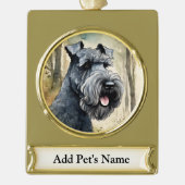 Gepersonaliseerde Pet Banner Ornament Verguld Banner Ornament (Voorkant)