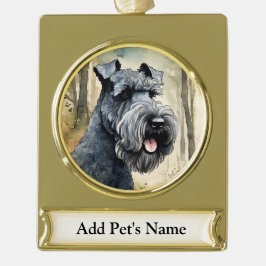 Gepersonaliseerde Pet Banner Ornament Verguld Banner Ornament