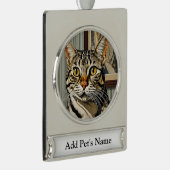Gepersonaliseerde Pet Banner Ornament Verzilverd Banner Ornament (Rechts)
