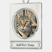 Gepersonaliseerde Pet Banner Ornament Verzilverd Banner Ornament (Links)