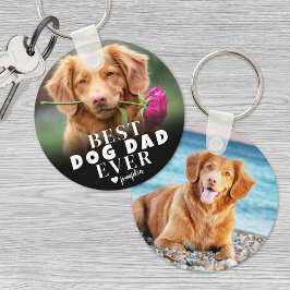 Gepersonaliseerde Pet Beste Hond Papa Foto Sleutelhanger