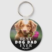 Gepersonaliseerde Pet Beste Hond Papa Foto Sleutelhanger (Voorkant)