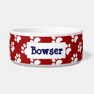 Gepersonaliseerde Pet Bowl, RW&B, de Drukken van d Voerbakje