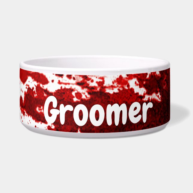 Gepersonaliseerde Pet Bowls Blood Splatter Vampire Voerbakje (Voorkant)