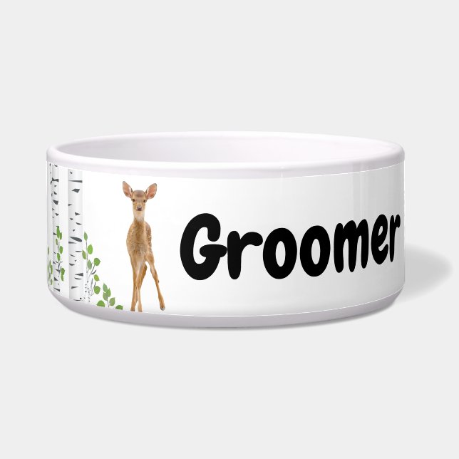 Gepersonaliseerde Pet Bowls Herten Doe Buck Forest Voerbakje (Voorkant)