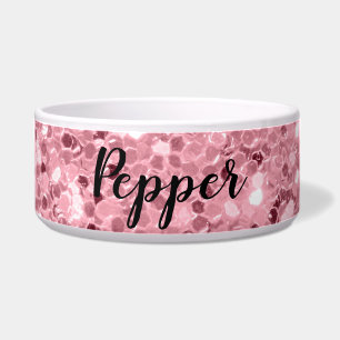 Gepersonaliseerde Pet Bowls Roos Gold Glitter Voerbakje