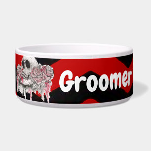 Gepersonaliseerde Pet Bowls schedel Roos gothic Ch Voerbakje