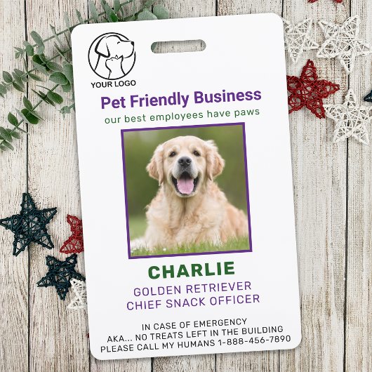 Gepersonaliseerde Pet Business Medewerker Hond Fot Badge