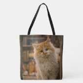 Gepersonaliseerde Pet Cat foto All Over Print Tote Bag (Voorkant)