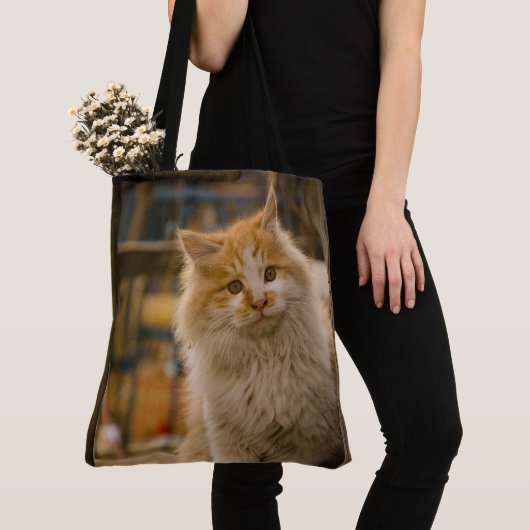 Gepersonaliseerde Pet Cat foto All Over Print Tote Bag (Dichtbij)
